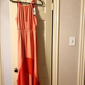 High Low Coral Dress